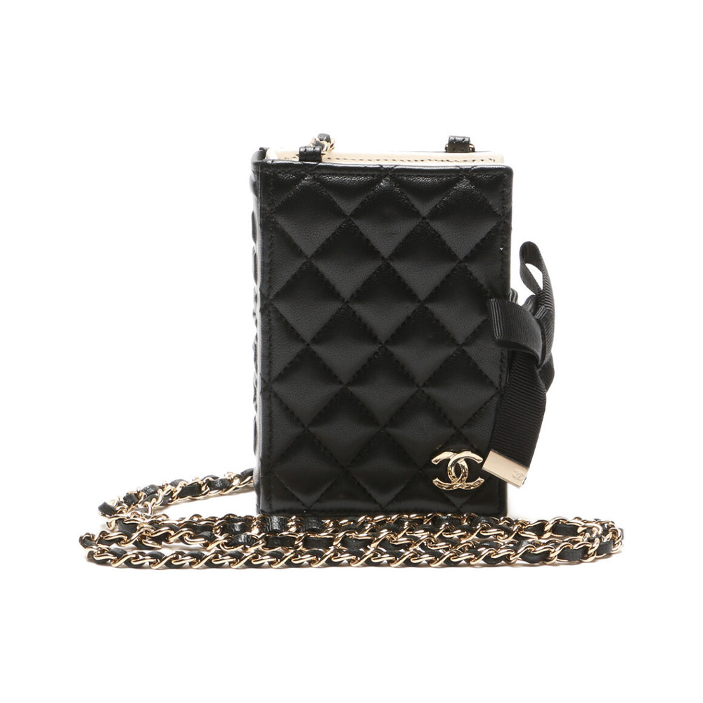 Chanel Shoulder Chain Book Black Card Case